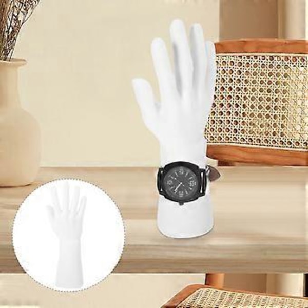 1 st Vinyl Simulation Manlig Handmodell Handform Ringställ Hållare Hand Mannekäng Rack Klocka Ring Display Rekvisita (Vit)