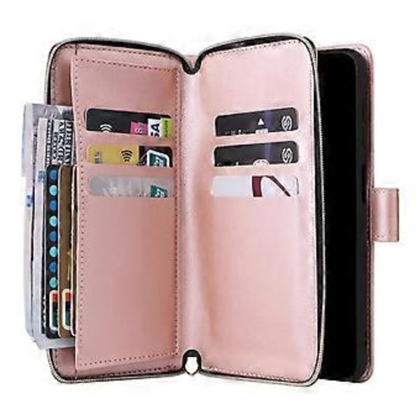 För Samsung Galaxy A15 4G/A15 5G Fodral Läder 9 Kortplatser Telefonfodral med Handledsrem Style D
