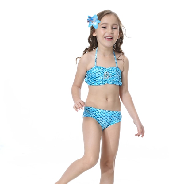 Barn og jenter vakker fiskehale bikini sett badedrakt -4-5 år, blå Blue 4-5years