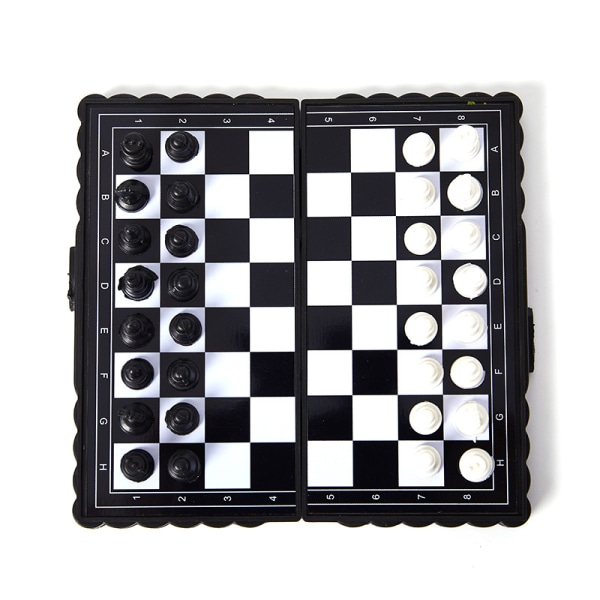 32 piece mini chess set, foldable magnetic pocket, plastic chessb