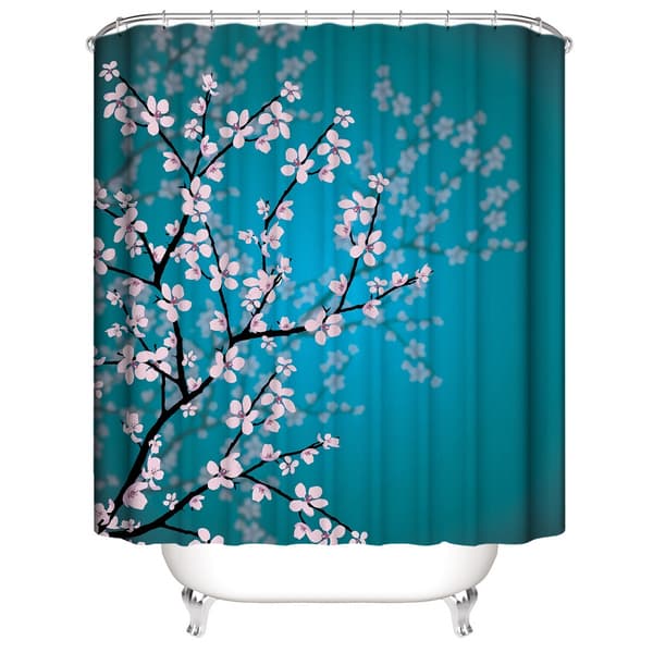 Japansk Dusjforheng, Sakura Blomstermønster, Stoff Bad D