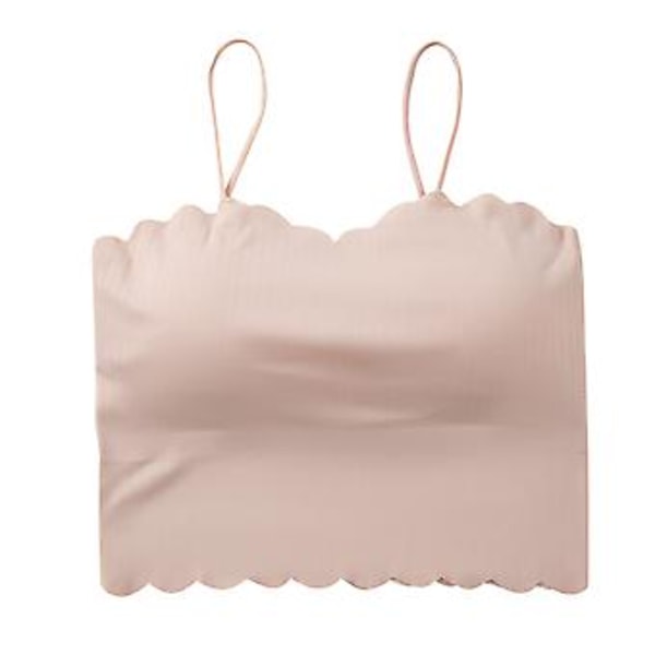Dame Kort Tank Top Spaghetti Stropper Slim Fit Polstret Sømløs Tank Top til Daglig Brug Fri Størrelse (Pink) Pink