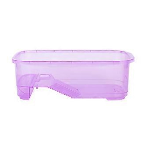 Skildpadde Akvarium Terrapiner Foderboks med Solplatform Skildpadde Små Krybdyr Avlsværktøj med Bunddræn-Prop Lilla Stor Stige Bassin Purple Large Ladder Basin