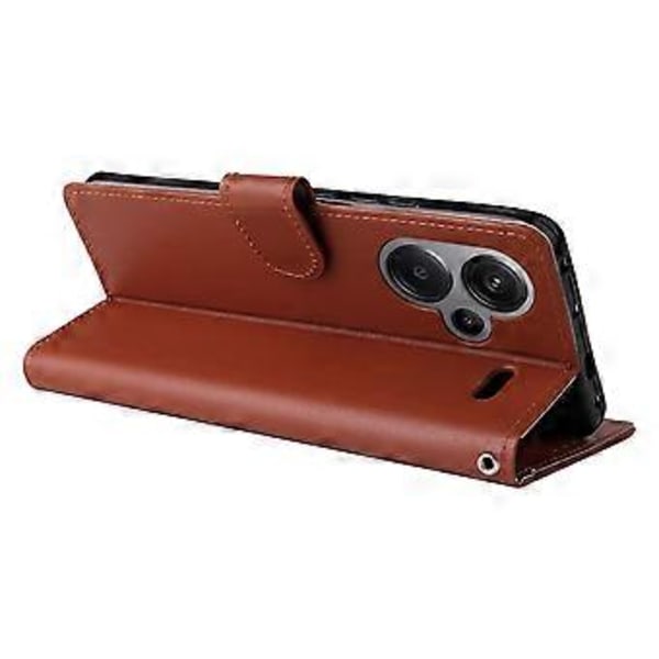 För Xiaomi Redmi Note 13 Pro+ 5G Fodral PU Läder Ställ Telefonskal med 3 Kortplatser Style B
