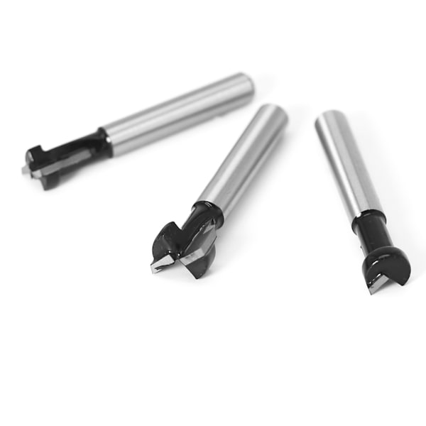 T-sporfreser, T-sporfreser for freser, 3 stk, 8, 9,5, 12,7 cm