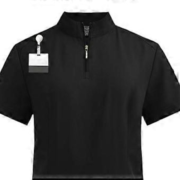 Skrubbsett Myk Topp og Joggebukser for Dyrepleier Skjønnhetssalong SPA Kosmetikk (Svart XL) Black XL