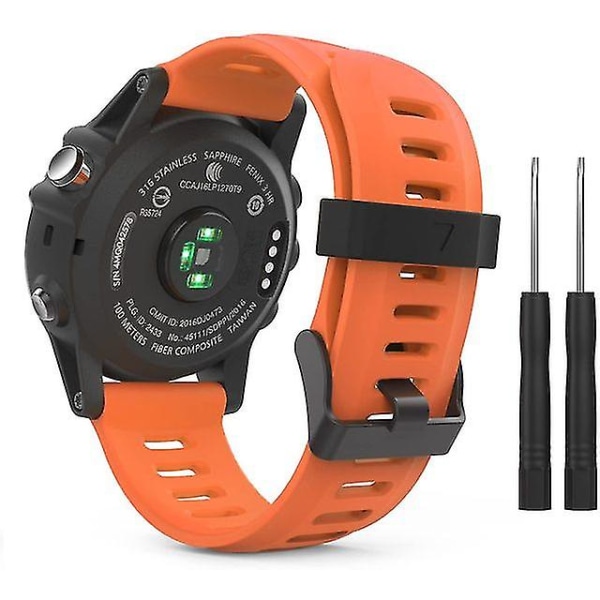 Band For Garmin Fenix 3/fenix 5x Soft Silicone  Band Fit Garmin Fenix 6x/fenix 6x Pro/fenix 3/fenix 3 Hr/fenix 5x/5x Plus 26mm.Fenix 5X or 5X PLUS.Red