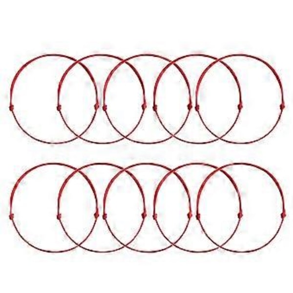 10 st Enkla Tunna DIY Rött Snöre Armband Fläta Rep Armband Justerbara Armringar Vänskapsmycken Födelsedagspresenter About 1.0mm