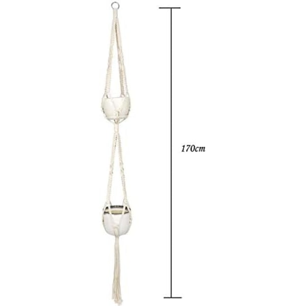 Macrame hängande korg, Macrame växt hängare, Bomullsrep hängande
