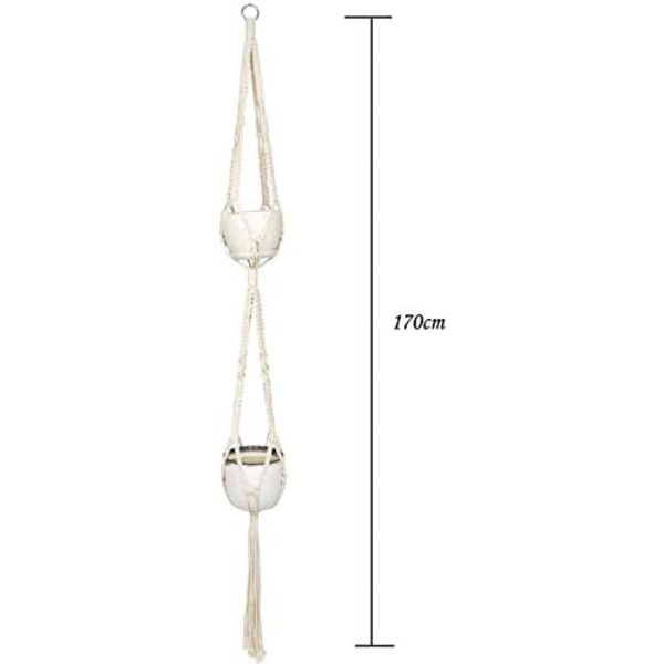 Macrame hængekurv, Macrame planteophæng, Bomuldsreb hængende