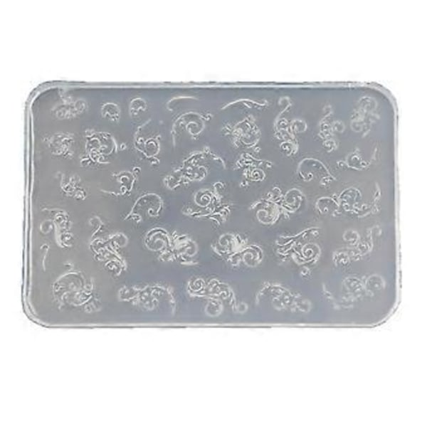 Praktisk Tynd Silikone Neglekunst Form Transparent Stemplingsplade Negle Stencils DIY Manicure Form Værktøj til Manicure 10