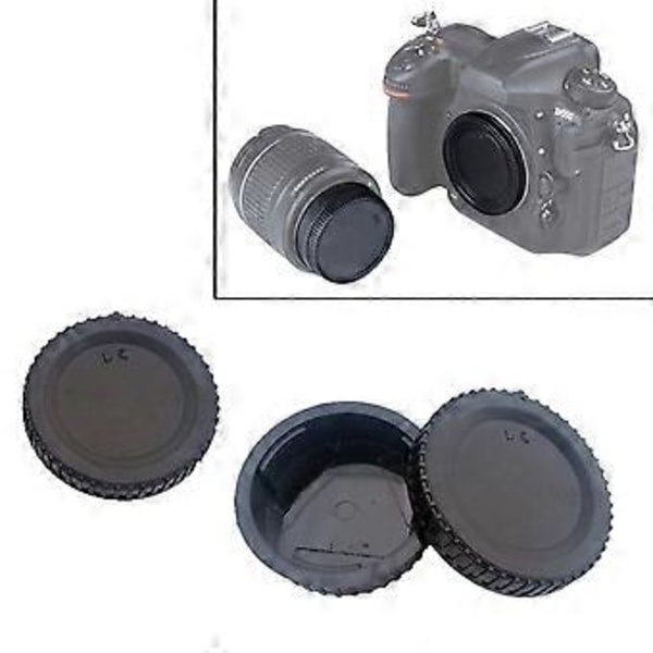 AI Linsskydd Baksida Vattentätt Bakre Linsskydd Dammtäta Skydd för F-Mount DSLR Kamera Linstillbehör Svart