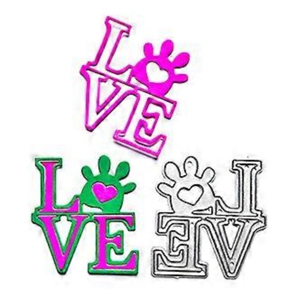 Metal Die Cuts Kærlighed Skærestencils DIY Skæreskabelon til Scrapbooking Album Papirkort Prægning Håndværk