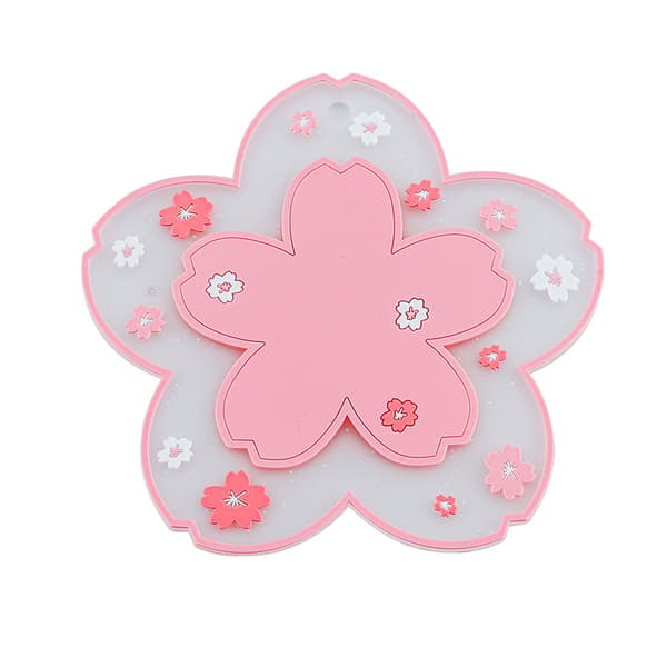 Coasters 2 Stk. Bløde PVC Sakura Måtter Coaster Bordmåtter Kop Chr
