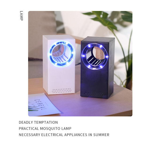 USB-driven myggfälla, fyrkantig låda, myggdödare 18*9*8.7CM Vit