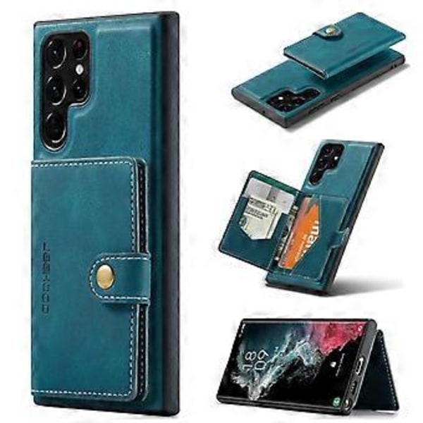 EEHOOD Retro Magneettinen PU-kotelo Samsung Galaxy S22 Ultralle Blue