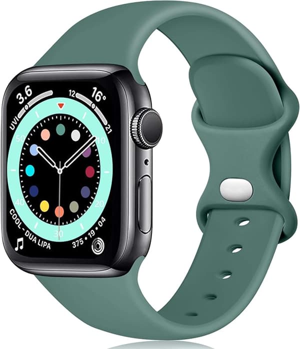 Silikonrem (grønn, stor) kompatibel med Apple Watch-rem