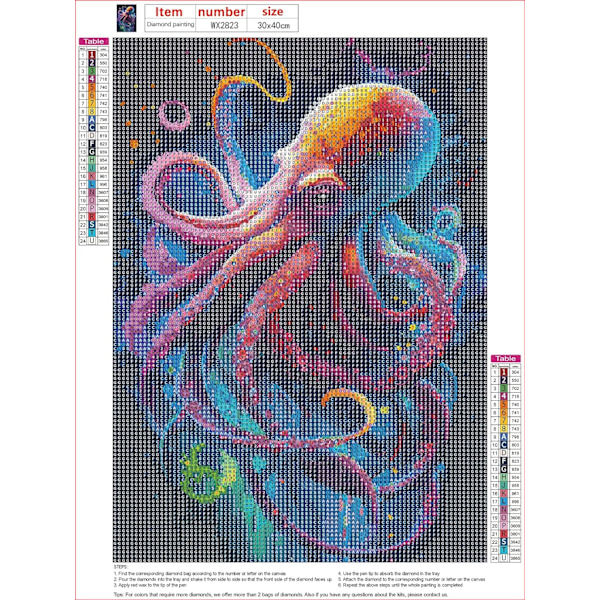 30x40cm Mustekala 5D Timanttimaalaus Sarjat Aikuisille, DIY Timantti