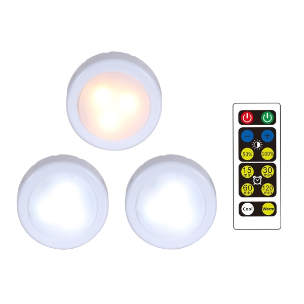 2kpl Ladattava langaton RGB LED-lamppu, Himmennettävä LED-ikkuna Lig