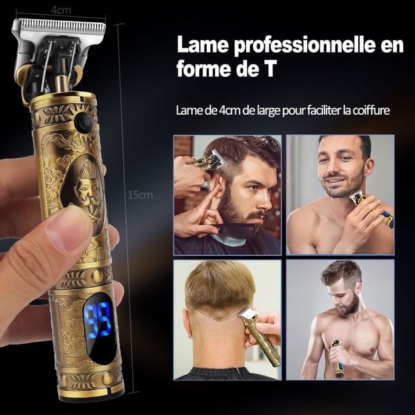 Hårklippare för män, professionell elektrisk skäggtrimmer, skägg
