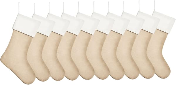 4-pack, 16\" Jutestrumpor för juldekoration, enfärgade