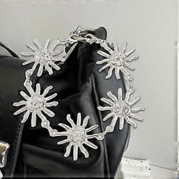 Multifunksjonell Blomsterhåndveske Kjede Justerbare Metalllenker Moteveske Kjede Legering Tekstur Egnet for Daglig og Fest