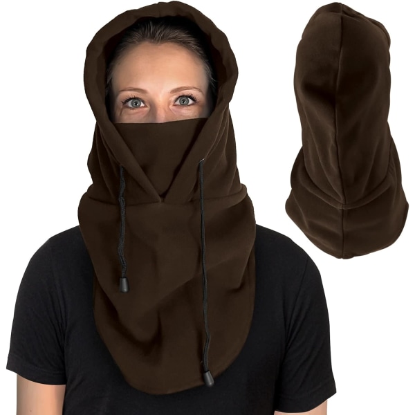 Vintermössa för män, ansiktsmask i brunt, balaclava, huva för kallt väder, utomhus