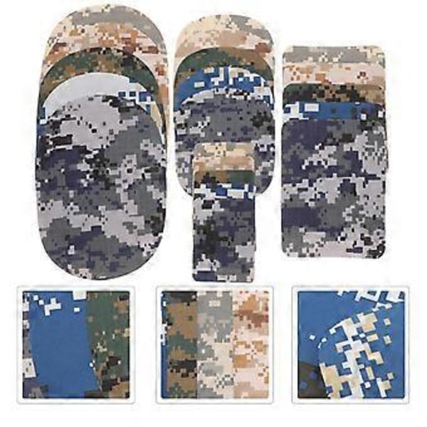 20 stk. strygemærker, camouflage, tøjreparationsmærker, jakker, jeansmærker