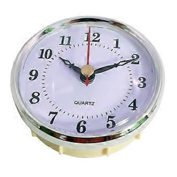 80mm/3,15 tommer Klassisk Ur Quartz Urværk Indsats Passer Diameter 75mm/2,95 tommer Hul Sort Metal Urviser Sølvfarve