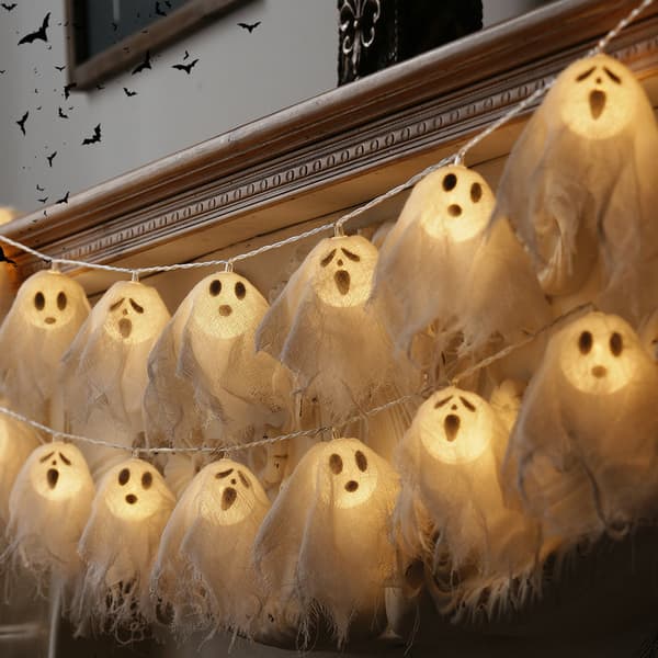 3 meter spökslinga, 20 LED-lampor, Halloween utomhusdekorationer 3 meters