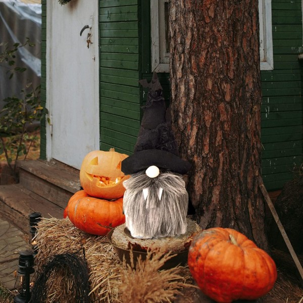 3 stk. Halloween Gnome Dukke Plys Faceless Dukke med Langt Skæg Halloween Fane