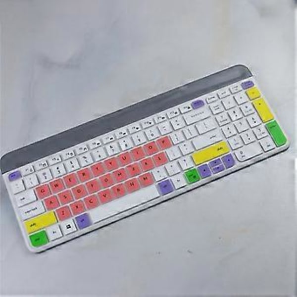 Tunna Silikon Tangentbordsskydd för K580/K585/K470/MK470 Tangentbordsöverdrag Trådlöst Tangentbord Ergonomiskt Tangentbordsöverdrag Vit White