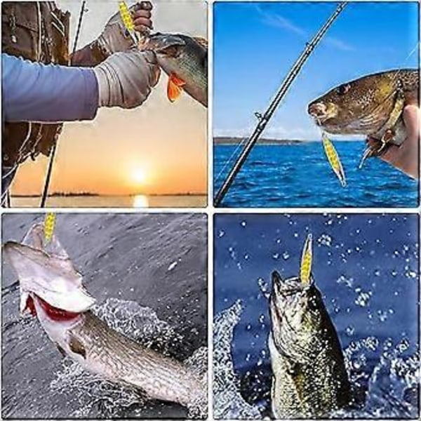 Havsfiske Spinnarset, Metallbete för havsfiske, Metallpaljettspinnare för abborre makrill öring blåfisk lax, Bärkapacitet 8 kg (5 st)