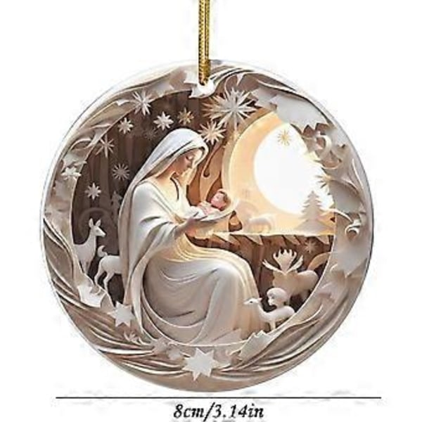 Delikat Julkrubba Ornament Konstnärlig Julhängande Prydnad för att Fira Födelsen 1