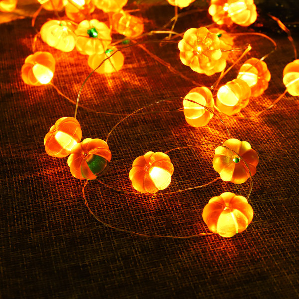 Halloween Lights 3D Jack-o-Lantern 13ft 40 LEDs Pumpkin String L