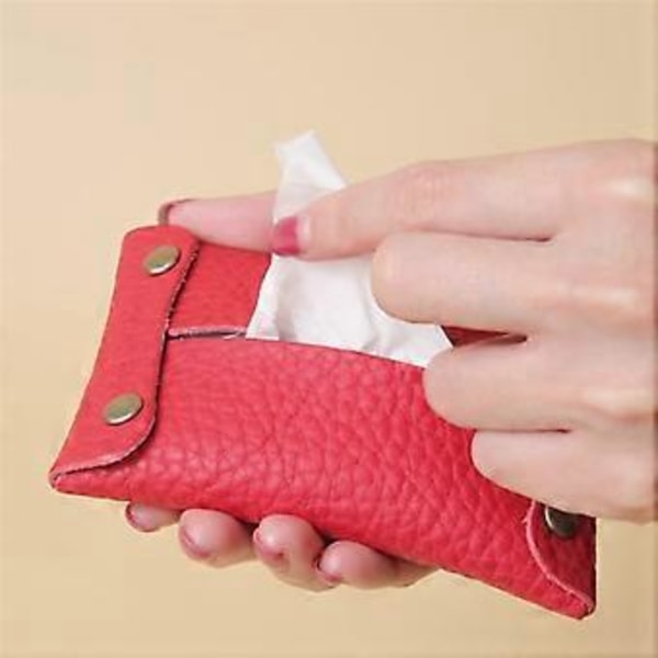Praktisk Opbevaringspose til Kleenex Essentiel Kleenexholder Dispenser Bærbare PU Læderposer til Hygiejnisk Opbevaring Sort