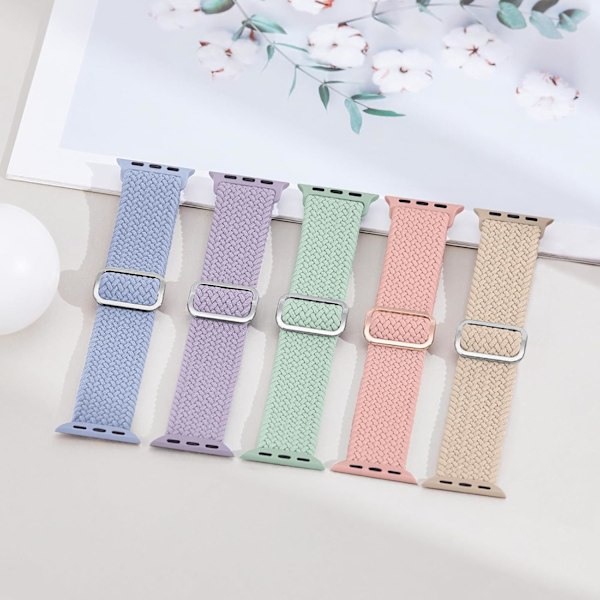 5-pack vävda band lämpliga för Apple Watch-band för kvinnor 442 mm 444 mm 46 mm 49 mm C