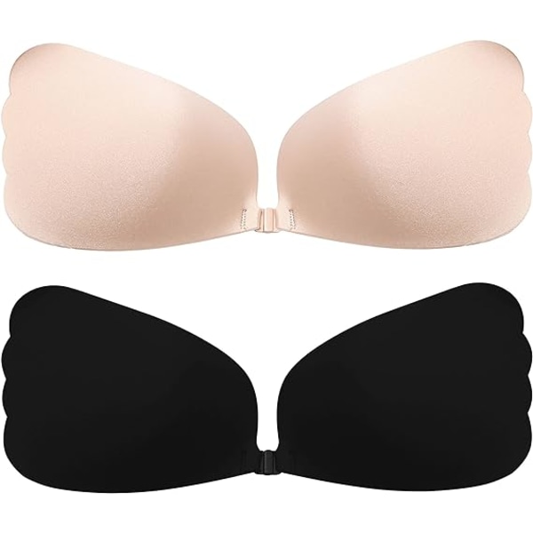 2 par C självhäftande behå, silikon strapless behå, klisterbehå, självhäftande