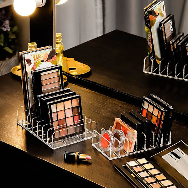 Paletorganisator, 7 rum inddelt plastik makeup-organisator til øjenskygger