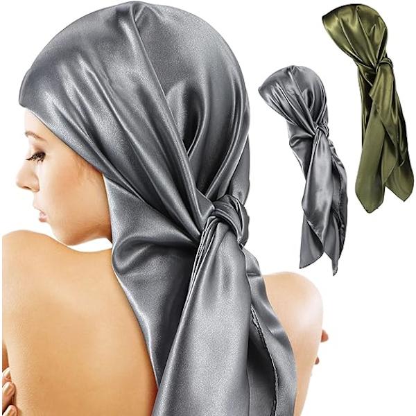 35 tums silkescarf 2 satinscarfar kvinnor