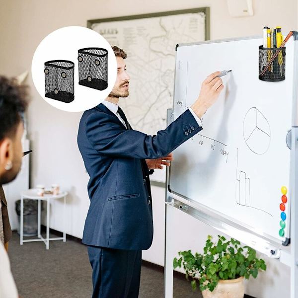2 st magnetiska pennhållare, magnetisk pennhållare magnetisk markör