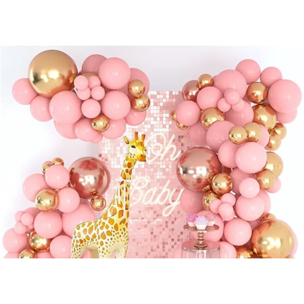 Pastel Rosa Balloner Kit Latex Festballoner Macaron Babyshower
