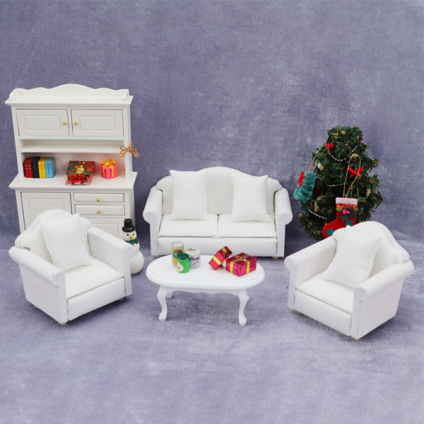 1:12 Skalig Soffa Dockhusmöbler Miniatyr Soffa Tyg Soffa med