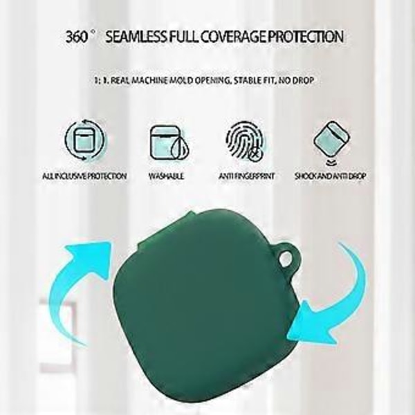 Earbud Skin Silikone Hus Blød Taske Støvtæt Beskyttelse Mod Beskyttende Cover Skadeforebyggelse Sleeve til FreeArc Mørkegrøn Dark green
