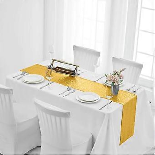 Bordflagg Glitter Bryllup Glitter Bordflagg For Bryllupsfester 12x71 Tommer I Et Utvalg Av Farger Gold