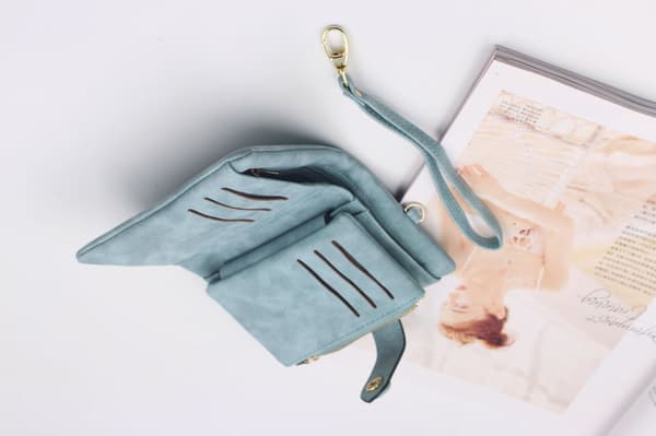Frostet Lommebok Tri-Fold Multi-Kortholder - Lyseblå