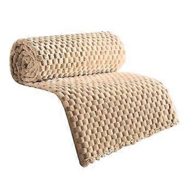 Pehmeä fleece tyylikäs heitto Mikrokuitu Sohva Peitto Kaksipuolinen halailuun sohvalla Ilmastointipeitto Khaki Khaki