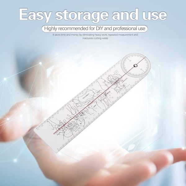 Ortopedisk linjal 20cm Goniometer Vinkel Medicinsk Linjal Led Ortopedi Verktyg Instrument Gradmätar