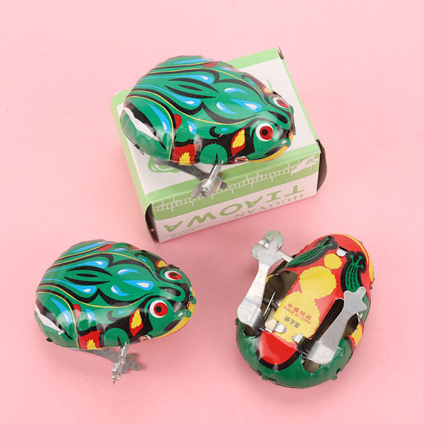 Tinplate Frø Hoppende Frø Urværk Børn Baby Legetøj Klassisk 80'erne