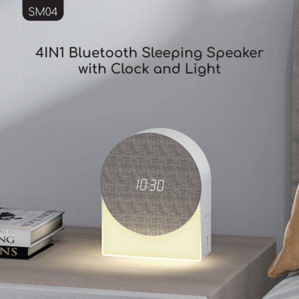 Ny Sleeper Multifunksjonell Hvit Støy Bluetooth-høyttaler Stoff